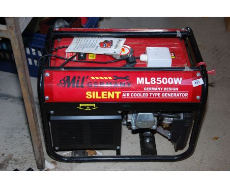A 6.5 petrol generator, engine turns (hardly used), Mil'Germany ML8500W.