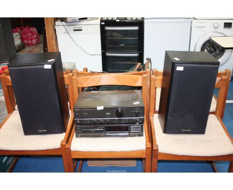 Technics stereo integrated amplifier, compact disc player and pair of speakers (models SB-CS9).