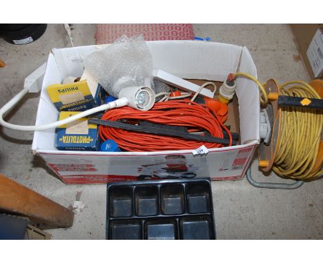 A 110v extension lead 240v and large light bulbs.