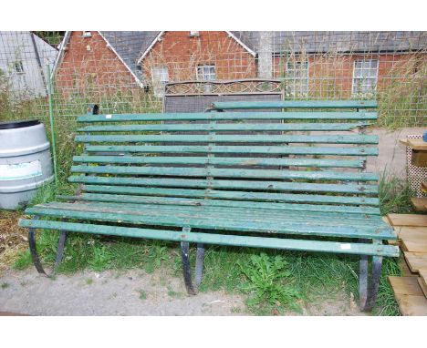 A large garden bench for restoration, 6' wide.