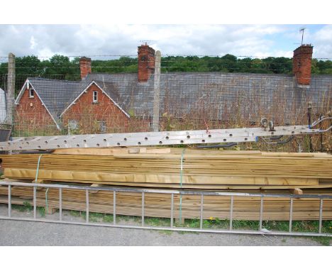 A 16 rung double extension roof ladder.