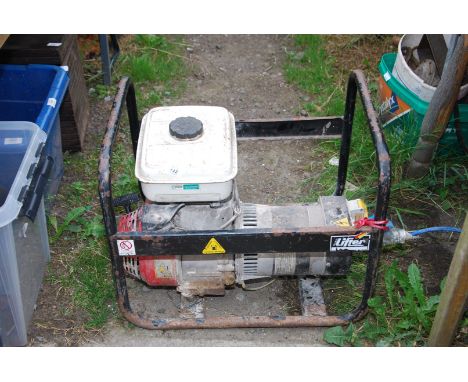 A petrol driven Honda power generator, engine turns at time of lotting.