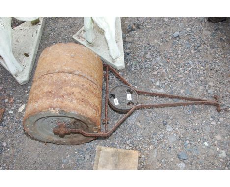 A 'Roncrete' solid garden roller.