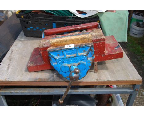 A carpenters Parkinson no.14 portable bench vice.