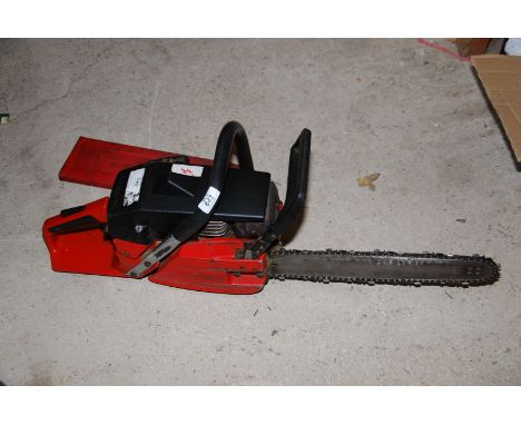 A Jonsered chainsaw with chain brake and 13" cutter bar, good compression.