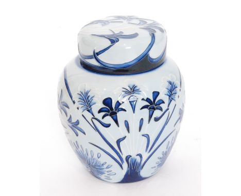 A Moorcroft Pottery ginger jar and cover decorated in the Midnight Summer pattern (from the Midsummer Surprise collection) de