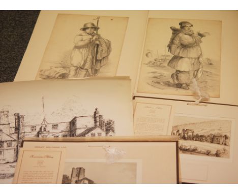 SIR DAVID YOUNG CAMERON, RA, RSA ( 1865 - 1945) - 'Amboise', etching, signed in pencil, unframed, 26cm x 15cm also various ot