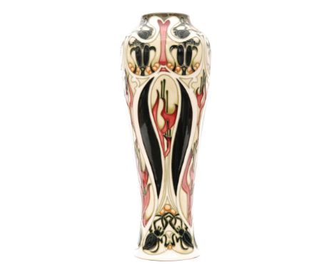 A large Moorcroft Pottery vase of tapering form decorated in The Gardeners pattern designed by Kerry Goodwin, impressed and p