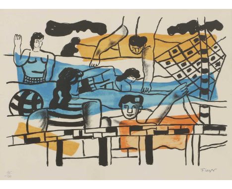 ▴ Fernand Léger (French, 1881-1955)'La Piscine' from 'La Ville'lithograph in colours, 1959, artist's stamped signature l.r., 