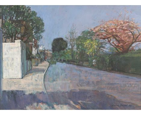 ▴ William Bowyer RA (1926-2015)London streetsigned and dated 'William Bowyer 88' l.r., oil on canvas laid on board47.5 x 61cm