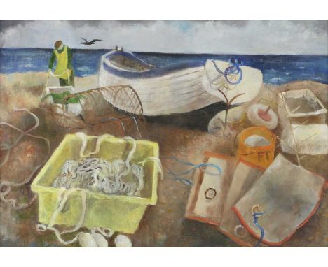 ▴ Tessa Newcomb (b.1955)'Strong Light'signed 'T. Newcomb', inscribed with title and dated May 2001 verso, oil on board38 x 53