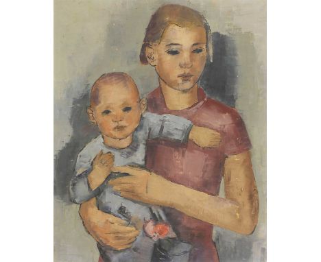Joachim Weingart (Polish, 1895-1942)Two childrensigned and dated 'Weingart/Paris 1925' l.r. on folded canvas, oil on canvassi