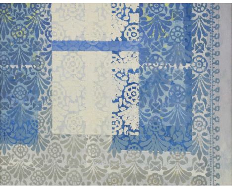 ▴ Lionel Bulmer (1919-1992)'Patterned Curtains'signed 'L Bulmer' verso, oil on linen laid down on board41 x 51cmCondition Rep