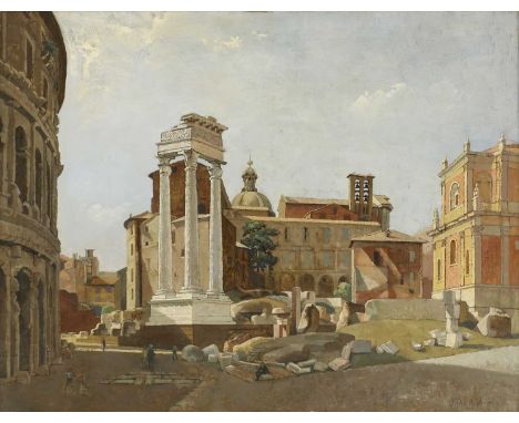 ▴ John Aldridge RA (1905-1983)'The Temple of Apollo, Rome', 1951signed 'John Aldridge' l.r., also signed, inscribed with titl