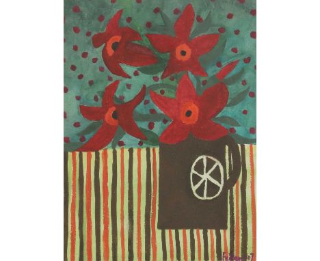 ▴ Mary Fedden RA (1915-2012)Blooms in a mugsigned and dated 'Fedden '07' l.r., gouache24 x 18cmCondition ReportNot viewed out