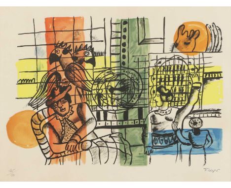 ▴ Fernand Léger (French, 1881-1955)'La Marchande d'Oiseaux' from 'La Ville'lithograph in colours, 1959, artist's stamped sign