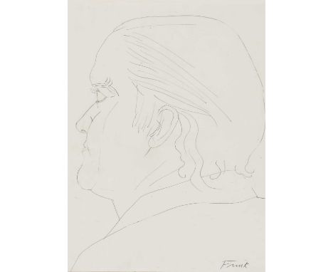 ▴ Dame Elisabeth Frink CH RA (1930-1993)Head of a man in profilesigned 'Frink' l.r., pencil41 x 30cmCondition ReportFramed si