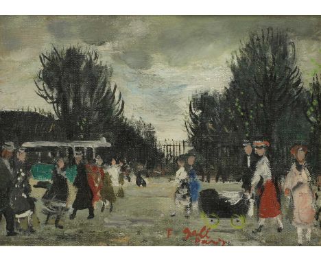 ▴ François Gall (French, 1912-1987)Figures in a Parksigned 'F Gall, Paris' oil on canvas16.2 x 22cmCondition ReportFramed siz