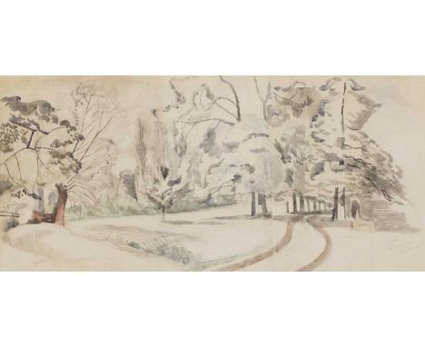 ▴ John Northcote Nash RA (1893-1977)'The Avenue'signed 'John Nash' l.l., with pencil annotations, watercolour and pencil on p