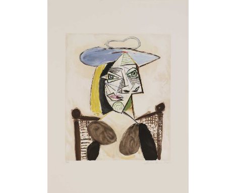 ▴ After Pablo Picasso'Femme au Fauteuil Canne' (1979-82)lithograph in colours on Arches paper, signed 'Collection Marina Pica