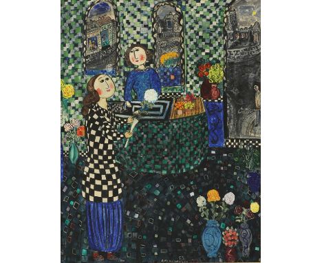 ▴ Dora Holzhandler (French-British, 1928-2015)'Flower Shop, Launceston'signed 'DORA HOLZHANDLER' l.c., inscribed with title v