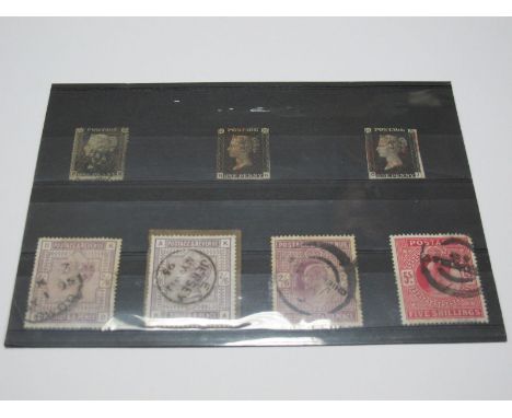 G.B. Stamps. Two penny blacks, one all four margins cut very close, H, G, red mx, another three margins, just, G, J, clear po