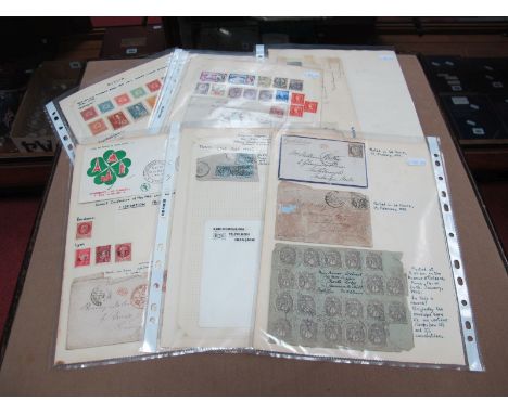 A Group of Stamp Album Pages, with good interest in France, Russia and G.B. including some early French covers and multiples 