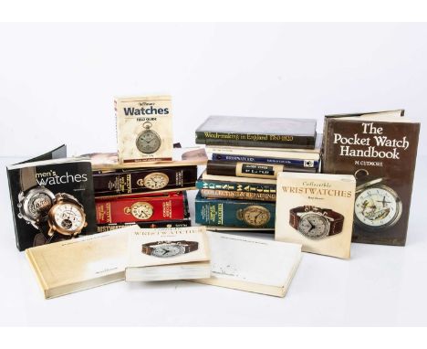 A collection of watch and related books and publications, including reference books for pocket and wristwatches, price guides