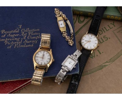 Four various watches, including a vintage gold plated Brame, a Rotary, a Limit, and a Clarex