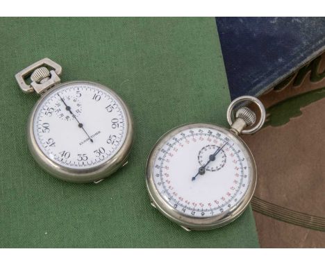 Two British military issue stopwatches, one an Elgin Timer, both marked to reverses, and running (2)