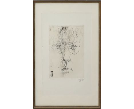 Janssen, Horst (1929 Hamburg 1995) "Selbst für C. C." (1975). Radierung, re. u. monog. und dat. (19)75 sowie li. u. Ex. 7171/