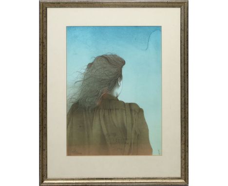 Bruni, Bruno (geb. 1935) "Solitudine", aus der Mappe die "Kunst der Graphik". Farblithographie, mittig u. mit Bleistift sign,