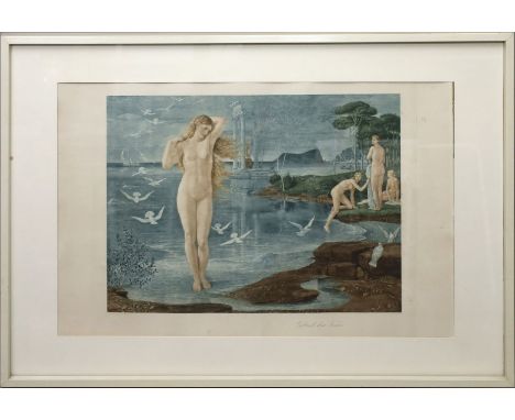 Crane, Walter, nach "Geburt der Venus", so unterhalb der Darstellung betitelt, li. u. bez. "Walter Crane pinx" und re. u. "(.