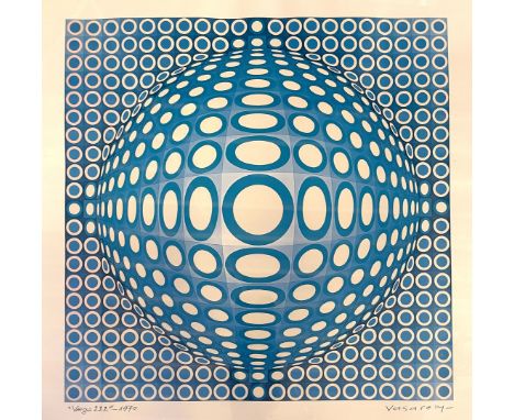 Vasarely, Victor (1906 Pécs - Paris 1997), nach "Vega 222", so li. u. betitelt, dat. 1970 und re. u. sign. Ausgeblichen. 40x 