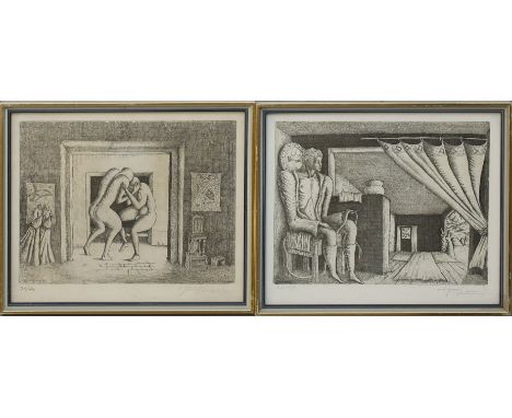 Culmann, Otfried Helmut (geb. 1949 in Billigheim) 4 Arbeiten ohne Titel. Radierungen (l. Altersspuren bzw. 1x gebräunt), je m