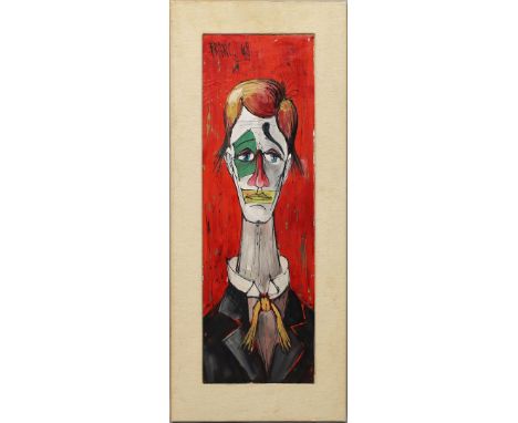 Franc (um 1962) Portrait eines melancholischen Clowns. Mischtechnik/Lwd/Hartfaser (kl. Fehlstellen), li. o. sign. und dat. (1