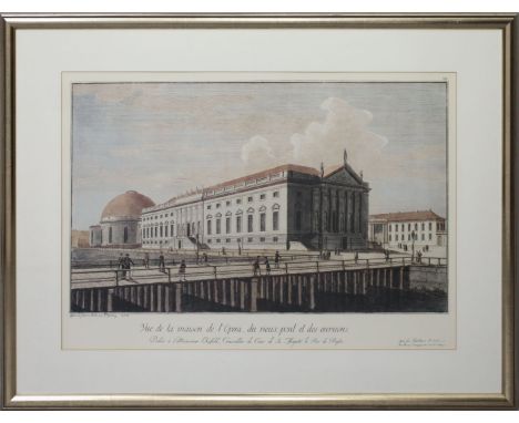 Faksimile nach Rosenberg: "Vue de la maison de l'Opera...". 40x 65 cm. PP., R. 
