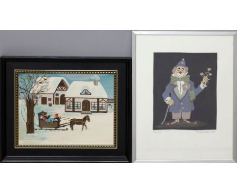 Konvolut Bilder (20. Jh.) Verschiedene Darstellungen, Techniken und Künstler. Je R., bis ca. 60x 43 cm.