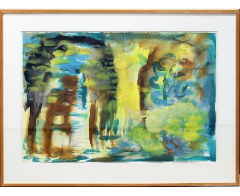 Heindorff, Michael (geb. 1949) Abstrakte Komposition. Aquarell/Papier, re. u. sign. Verso Etikett Art Consulting Kimmerich, D