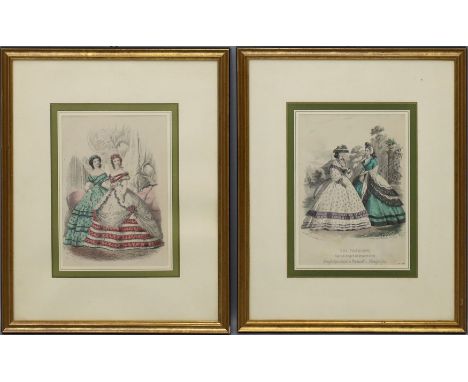2 Modeblätter. Kolorierte Lithographien, 1x dat. July 1862. Je ca. 17x 12 cm. PP., R.