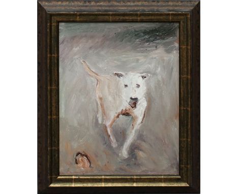 Mühlenhaupt, Kurt (1921 Klein Ziescht- Berlin 2006) Hundedarstellung (Pit Bull). Öl/Lwd., li. u. monog. 40x 30 cm. R.