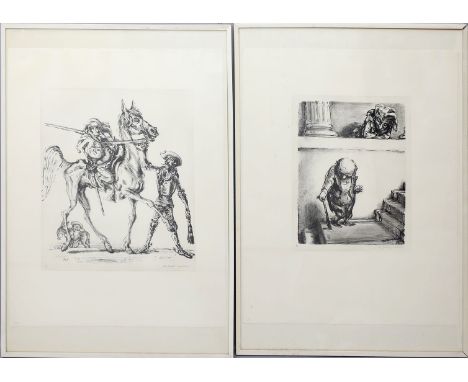 Weber, Andreas Paul (1893 Arnstadt - Schretstaken 1980) 2 Arbeiten ohne Titel. Lithographien, je re. u. sign. Blattgröße 65x 