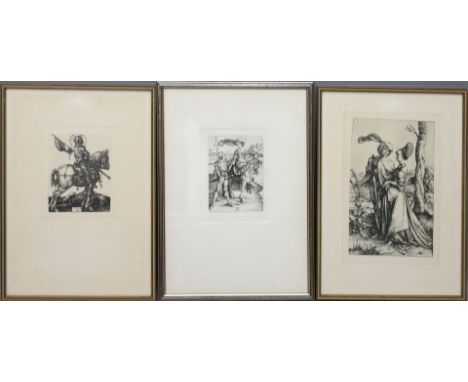 Dürer, Albrecht, nach 6 Reproduktionen mit verschiedenen Darstellungen. Radierungen/Papier (min. gebräunt/stockfleckig), je m