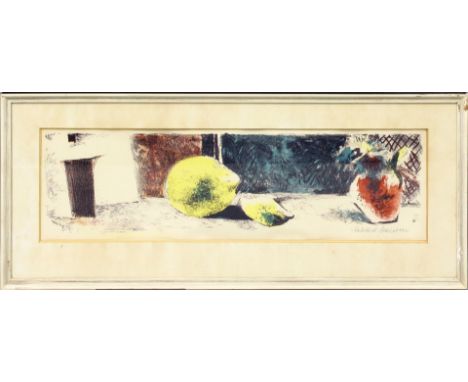 Schlotter, Eberhard (1921 Hildesheim - Altea 2014) Stillleben mit Zitrone. Farblithographie (gebräunt), re. u. mit Bleistift 