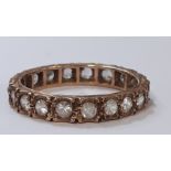 9ct gold eternity ring set with synthetic stones ring size L -  2.2g