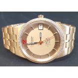 Gents 18ct gold Omega Constellation Electronic wristwatch with box & papers. Serial number