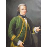 Large 18th century style framed oil on canvas portrait of a gentleman 105cm x 136cm