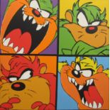'Taz Attitudes' Limited Edition 94/100 Steve Kaufman aka 'SAK' hand pulled screen print with oils on