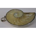 Silver shell / abalone pendent stamped 925