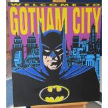 Limited Edition 'Batman Welcome to Gotham City' Steve Kaufman silk screen print - signed to rear SAK